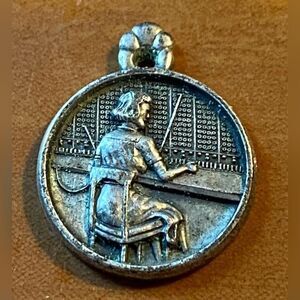 Vintage Sterling Silver Telephone Operator Charm Switchboard